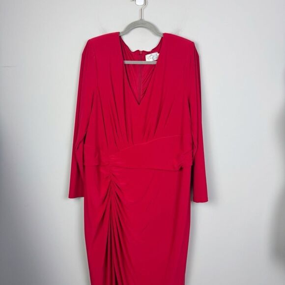 ELIZA J | NEW Elegant Long Red Dress Cinched Women’s Size 18W - Picture 1 of 11